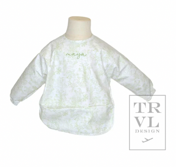 TRVL Perfect Smock - Bib Bunny Toile Green