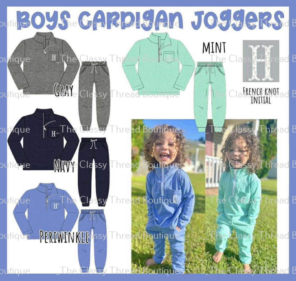 Preorder 80 boys cardigan joggers