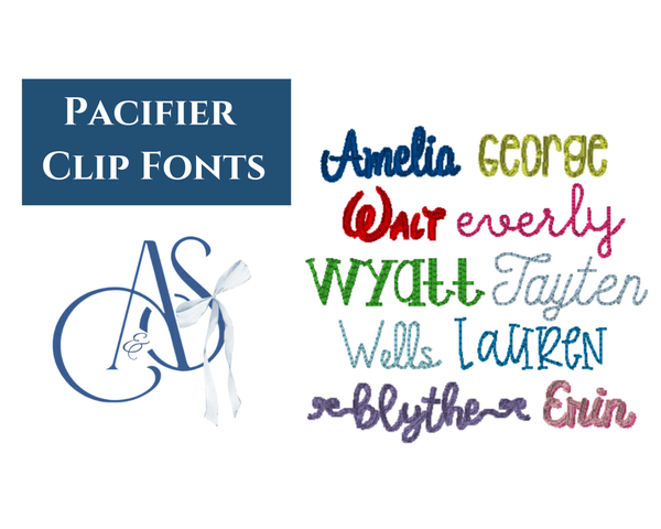 Embroidered Paci Clips