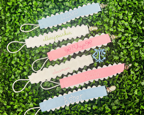 Embroidered Paci Clips