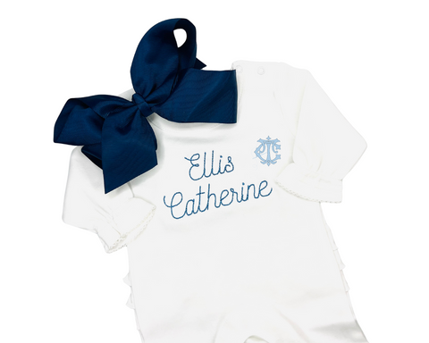 Name Embroidered Ruffle Romper