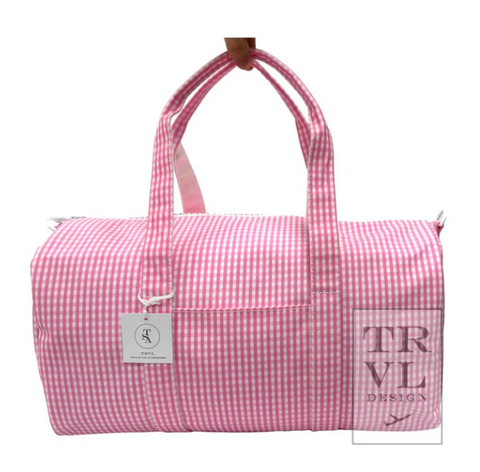 TRVL Weekender Duffle - Gingham Pink