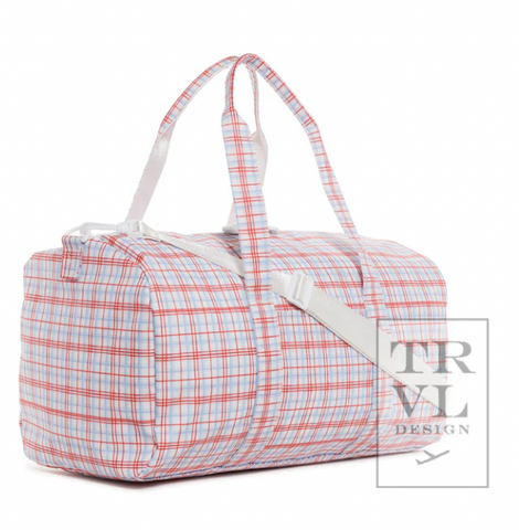 TRVL Weekender Duffle - Classic Plaid Red