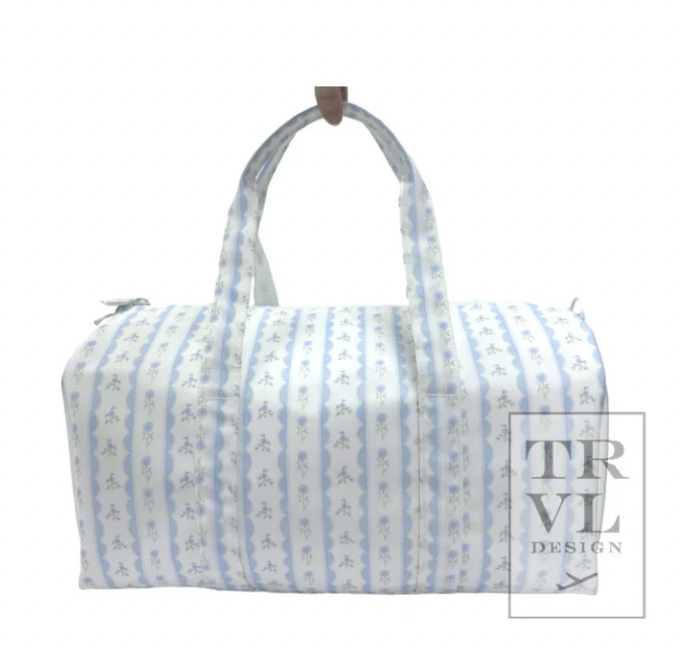 TRVL Weekender Duffle - Ribbon Floral Blue