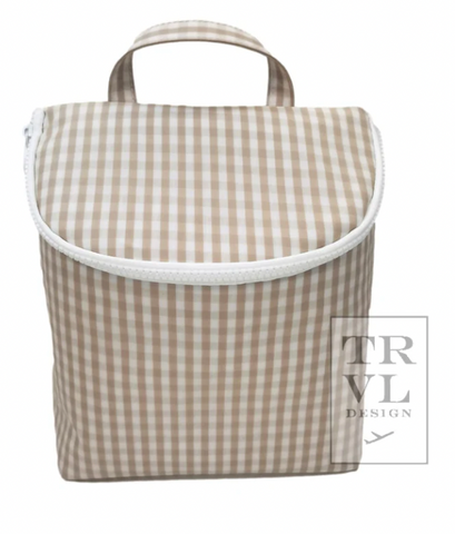 TRVL Away Lunch Bag - Gingham Khaki