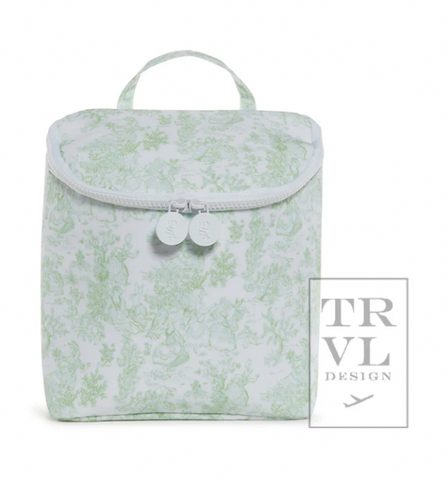 TRVL Away Lunch Bag - Bunny Toile Green