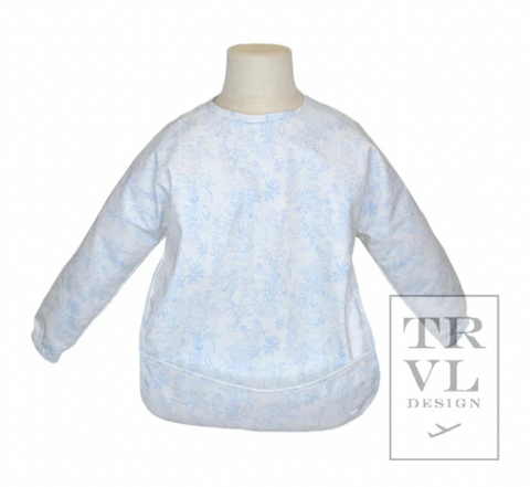 TRVL Perfect Smock - Bib Bunny Toile Blue