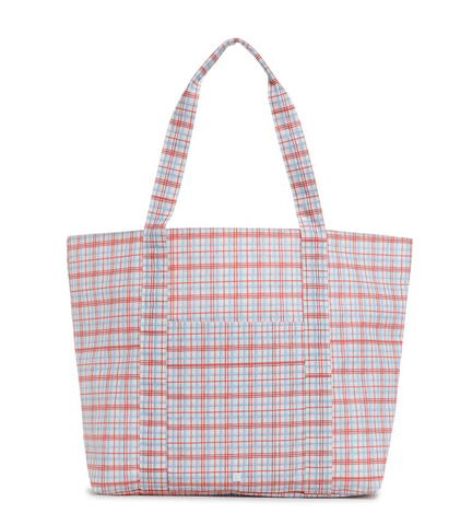 TRVL Jumbo Tote - Classic Plaid Red