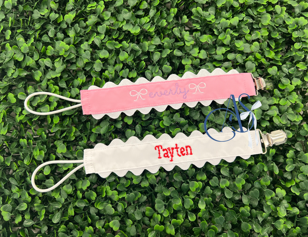 Embroidered Paci Clips